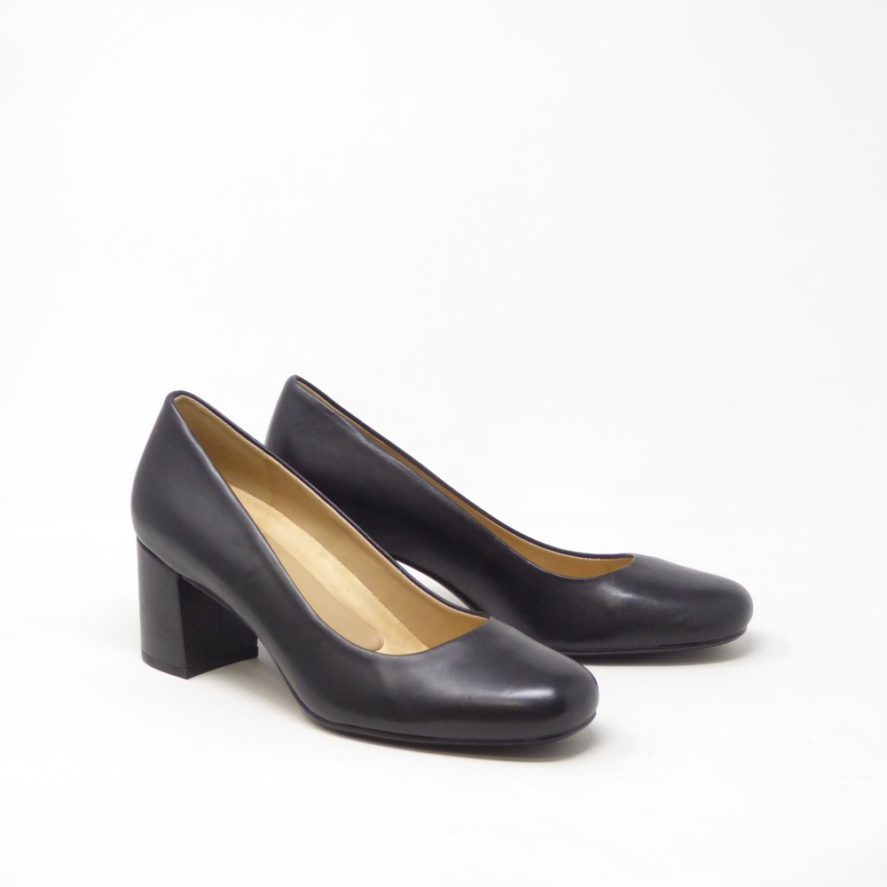 Naturalizer Women Whitney Pumps Black Block Heel Leather Size 8M